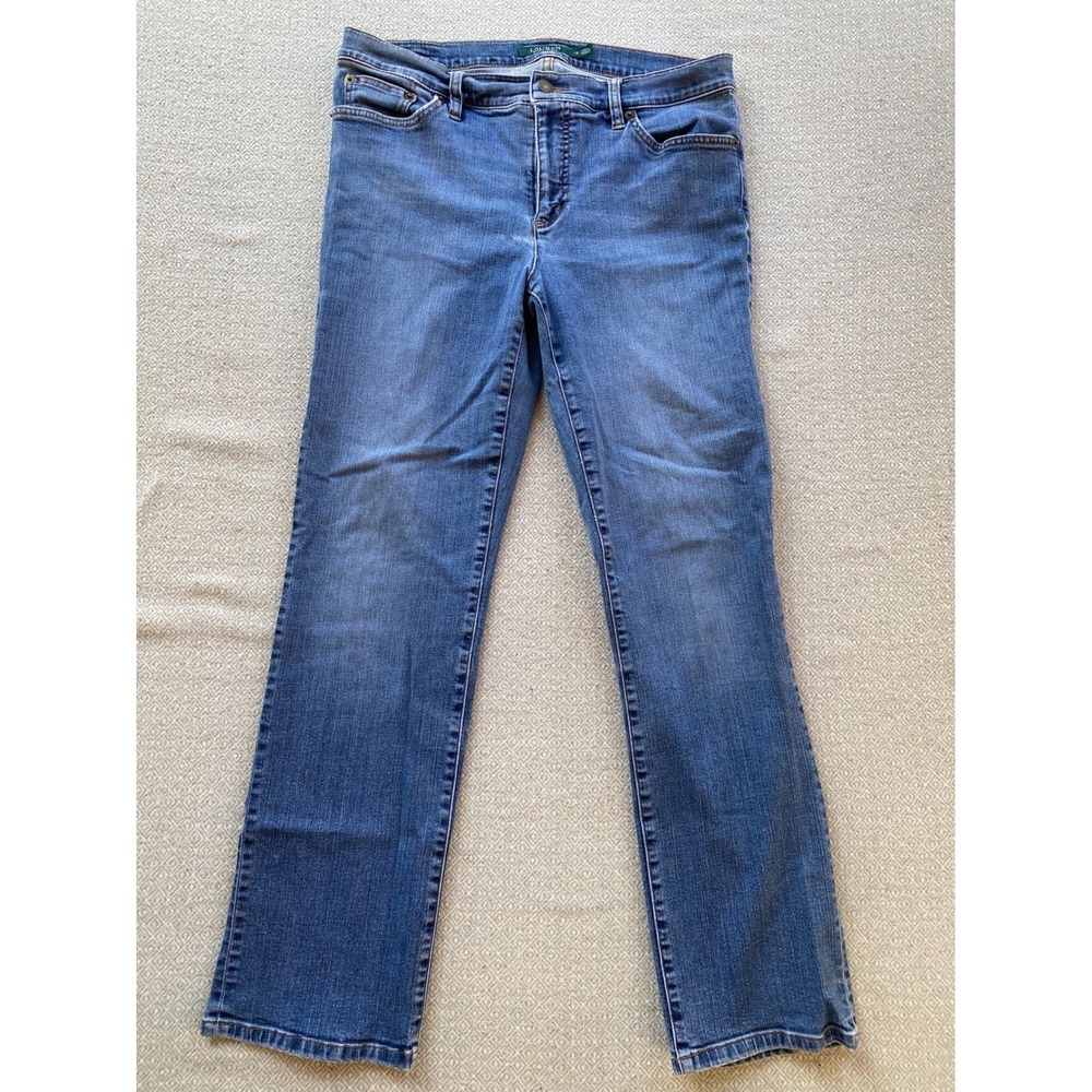 Lauren Ralph Lauren Jeans Womens 12 Blue Classic Straight Medium Wash Denim